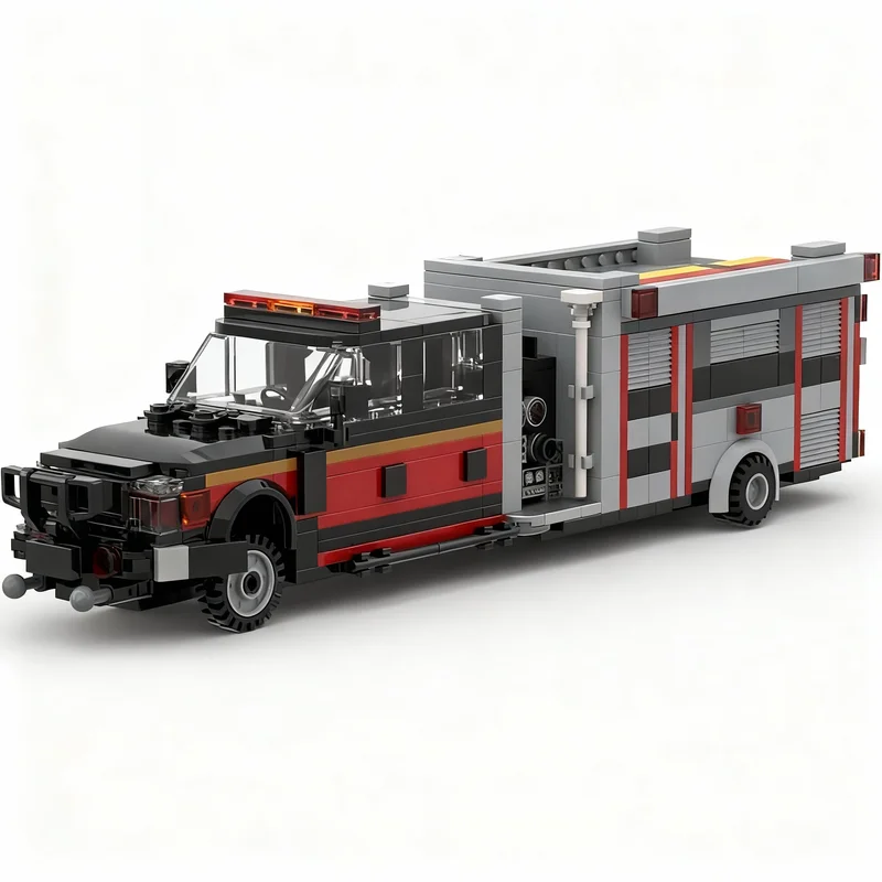

NEW 660PCS MOC Technology F550 Brush Fire Truck Model DIY Creative Assembly Building Blocks Display Birthday Gift Building Set
