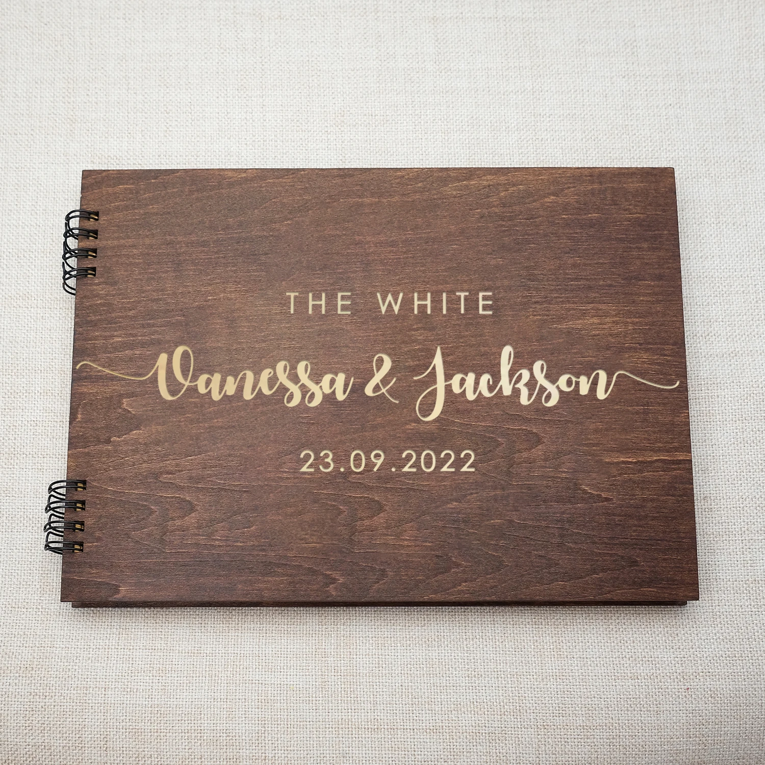 Personalized Wedding Guest Book, Custom Wedding Signature Book, Engraved Signing Book for Weddings