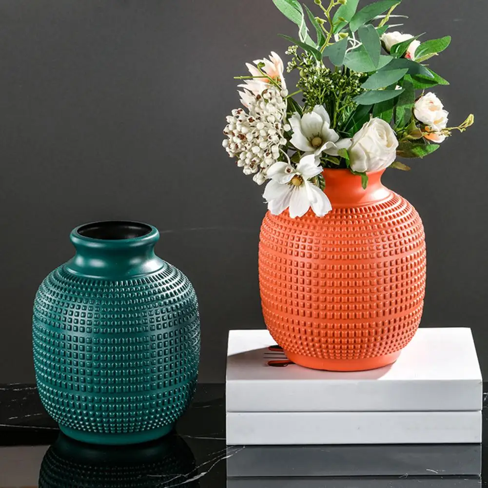 Plastic Flower Vase Modern Real Dried Flower Holder Floral Container Living Room Bedroom Table Centerpiece Decoration