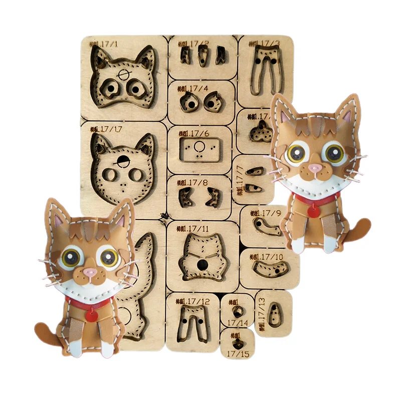 

Orange Cat No. 2 pendant bag keychain pendant cutting mold, leather cutting tools, Japanese steel knife wooden mold tools