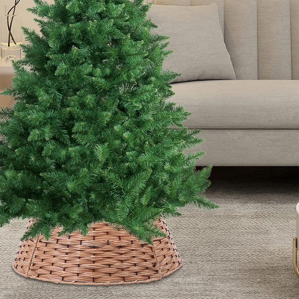 

Christmas Tree Skirt Collar Round Nordic Style Tree Base Cover Decorative Basket Stand Xmas Decoration Xmas Decor