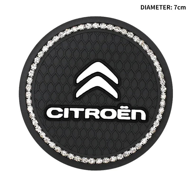 1/2pcs Non-slip Car Water Cup Pad Diamond Bottle Holder Coaster For Citroen C1 C2 C3 C4 C5 C6 C8 C4L DS3 DS4 DS5 DS5LS DS6