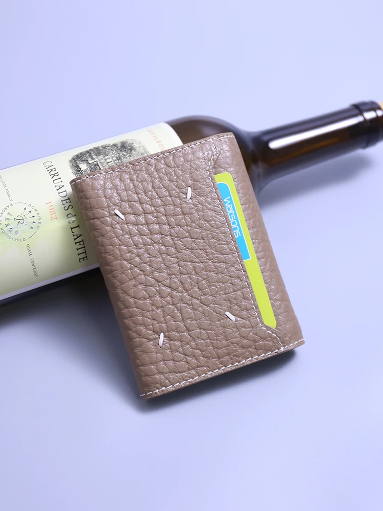 Soft Cowhide Short Wallet Women's Versatile 2023 New Genuine Leather Card Holder Driver License Integrated Money Clip Trendy