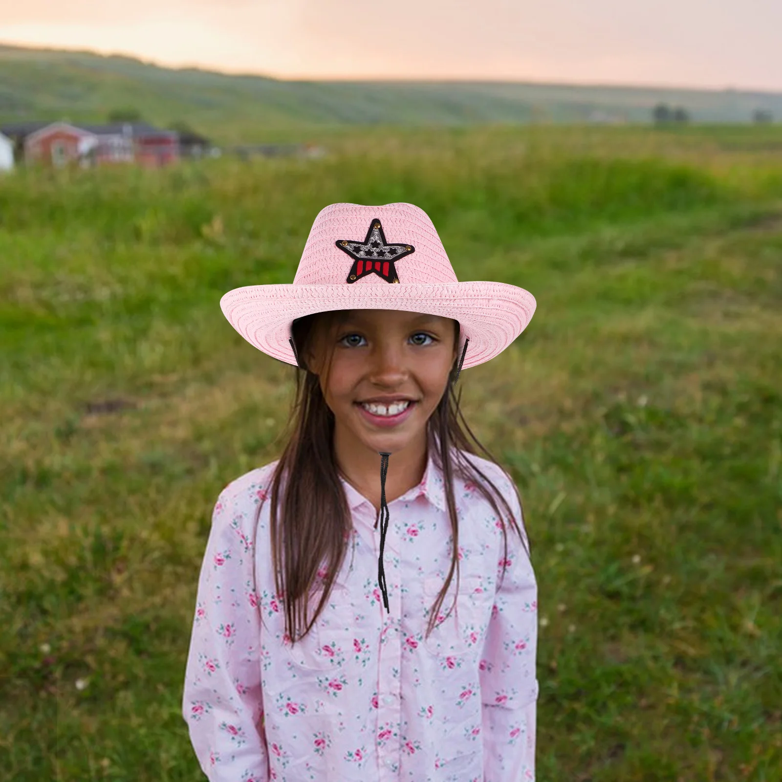 

1pc Kids Straw Hat Wide Brim Beach Sun Hat For Children Outdoor Party Decoration Summer Travel Photography Prop