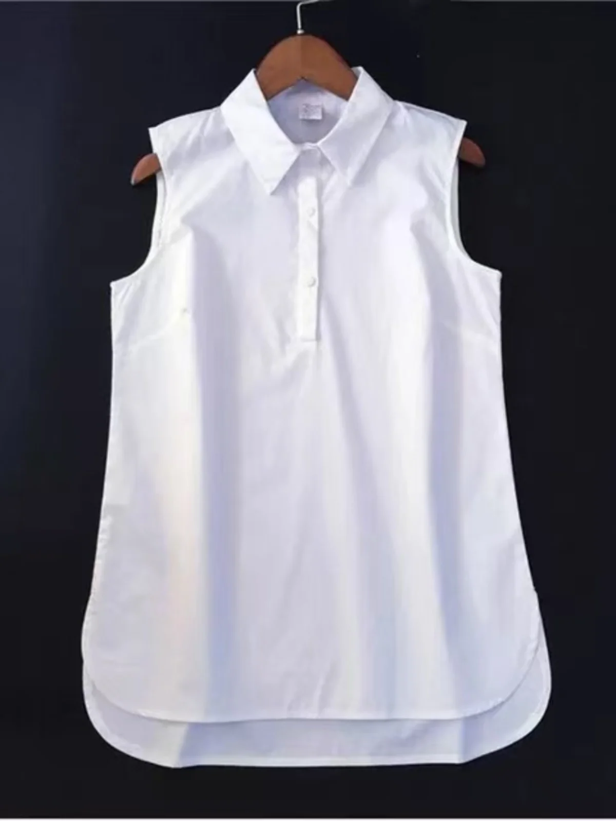 

Летний белый топ с базовым слоем irt, женский художественный жилет с отложным воротником, внутренняя одежда большого размера, смесь полиэстера, без насадок...