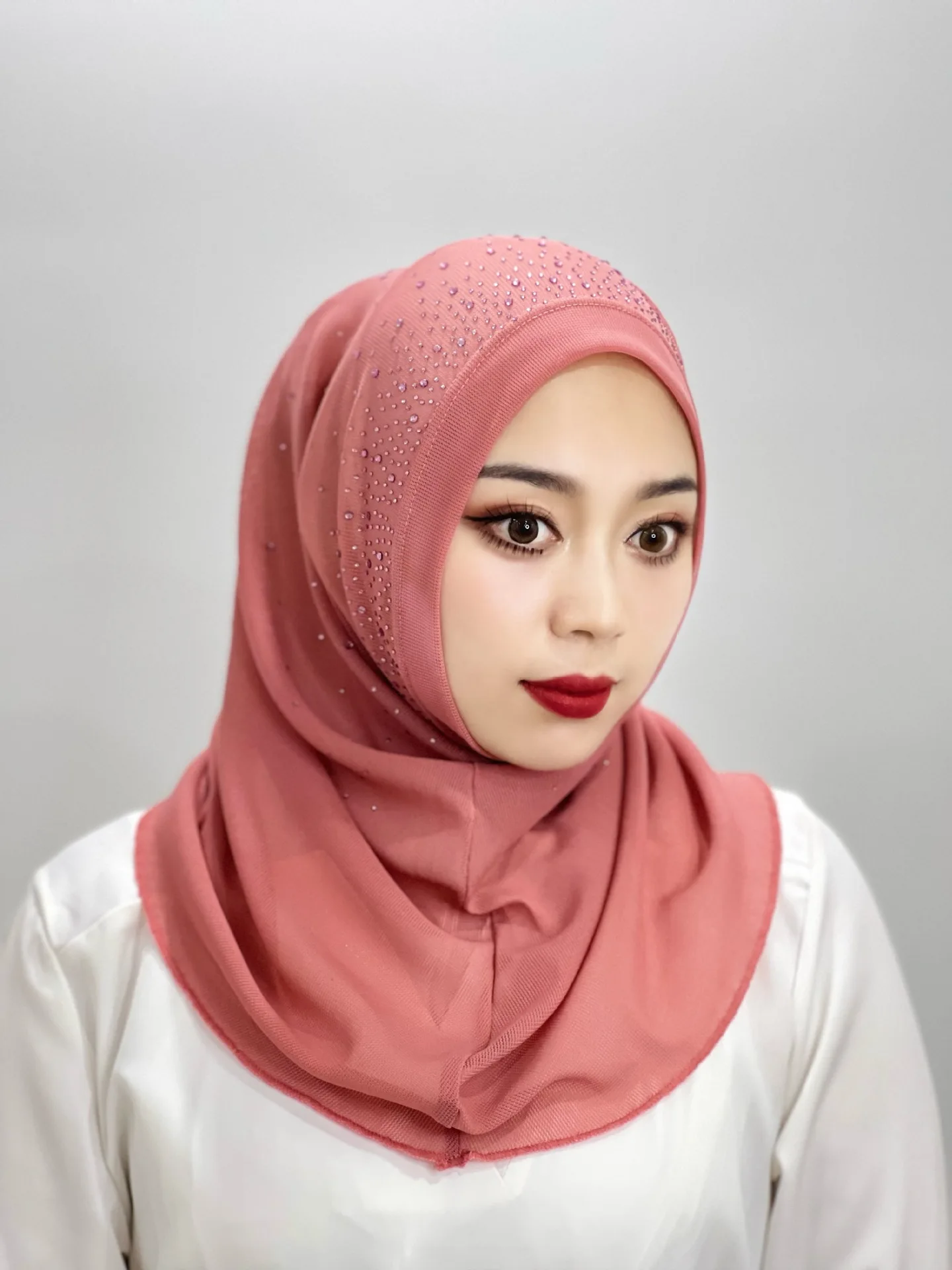 Een Stuk Amira Stretch Hoofddoek Tulband Cap Vrouwen Moslim Hijab Instant Sjaal Islam Hoofd Wrap Sjaal Pull On Klaar Gemaakt Niqab Hoed