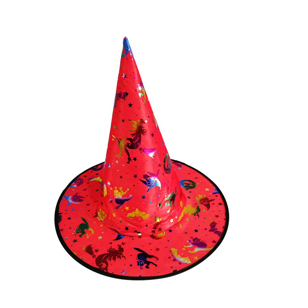 Sombrero de bruja para Halloween para adultos y niños, sombrero dorado para fiesta de disfraces, suministros de fiesta, accesorios de Cosplay