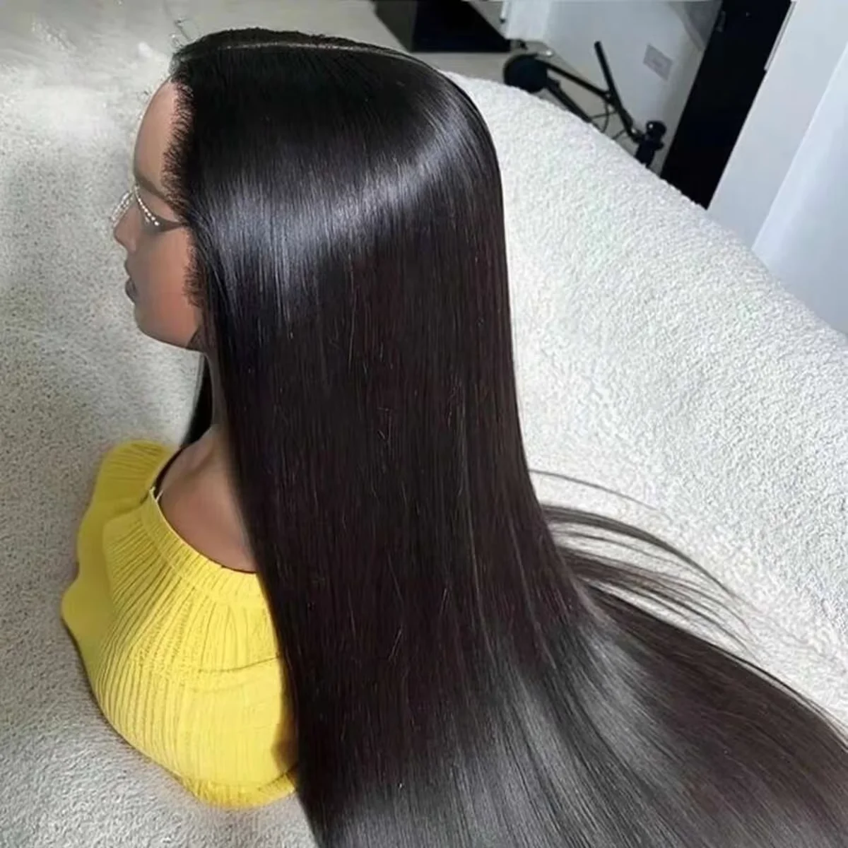 

30-дюймовый парик из натуральных прямых человеческих волос с 360-градусной кружевной основой, предварительно нарезанный, без клея, с HD-кружевом 5x5, фронтальный парик 13x4 для чернокожих женщин