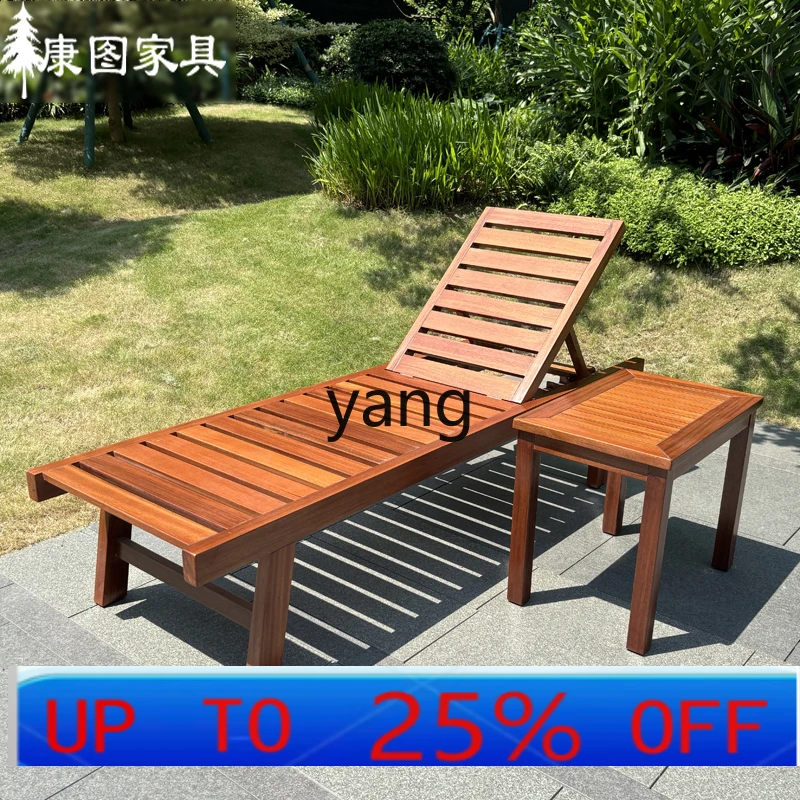 

Садовый шезлонг LHH из массива дерева для улицы, двора, сада, виллы, пляжа, отдыха на природе