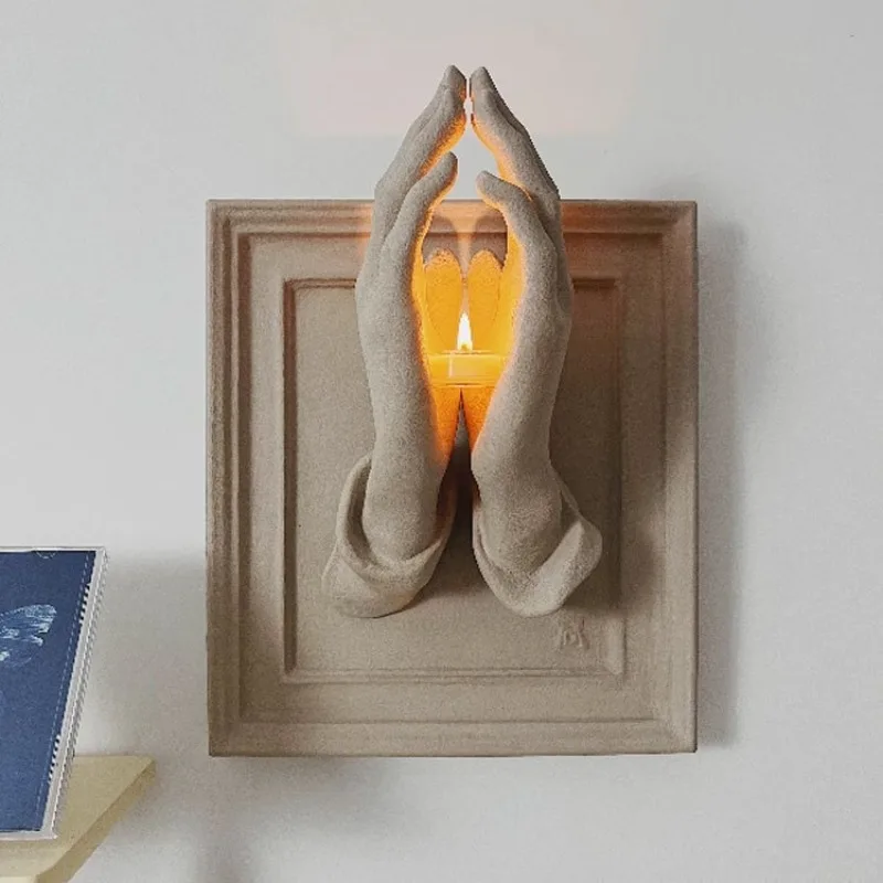 Handicraft art aromatherapy candlestick living room entrance background wall wall decoration three-dimensional high-end ornament