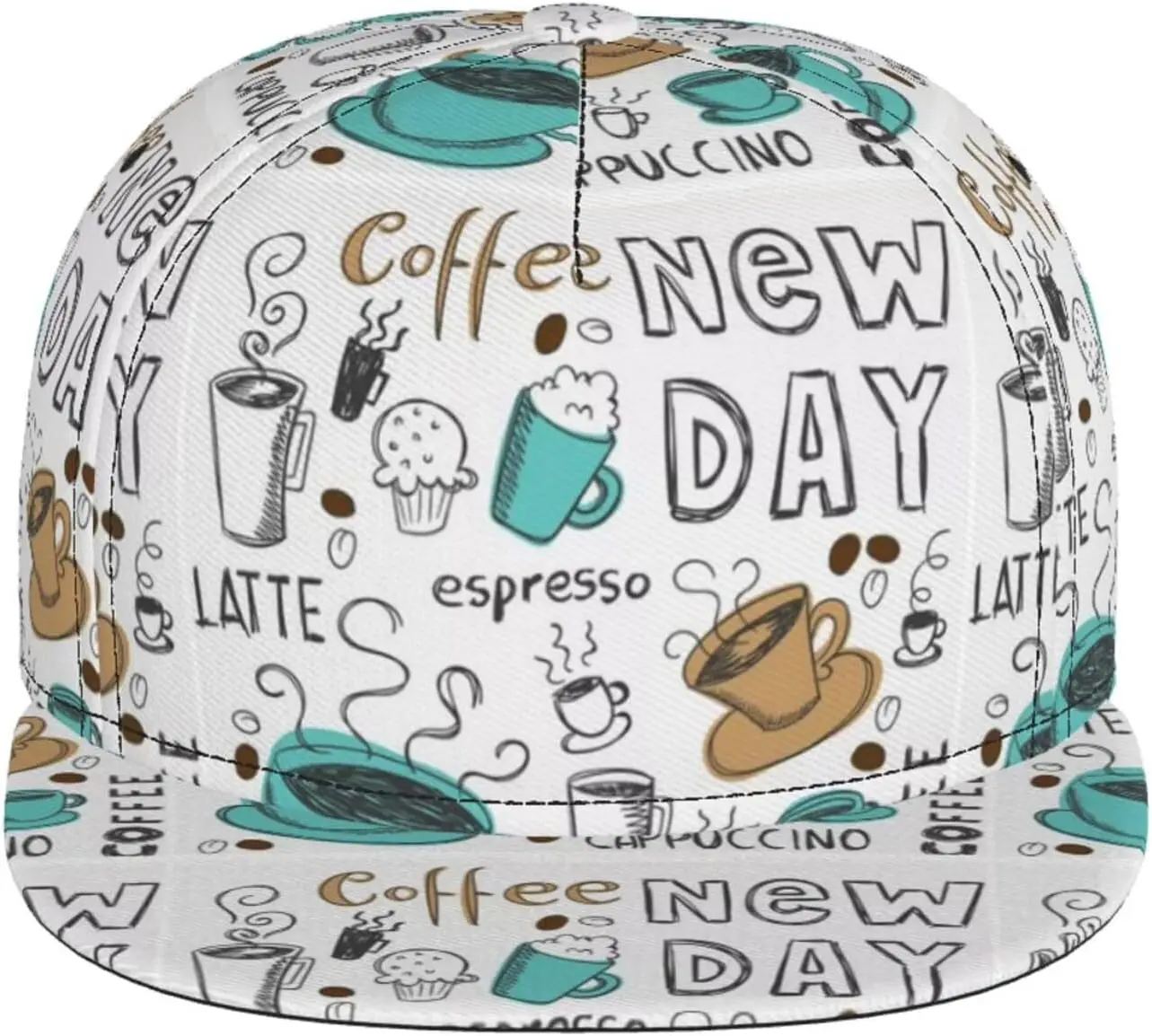 Delicious Coffee Print Soft Comfort Fit Hat Summer Travel Stylish Baseball Cap Outdoor Sports Casual Wear Casquettes Hommes