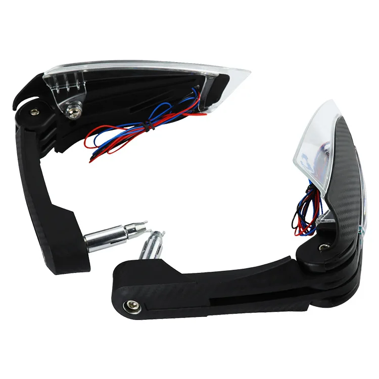 ملحقات الدراجة النارية LED شريط مستقيم أبيض واقيات اليد على الطرق الوعرة المعدلة لحماية الفرامل من الصدمات