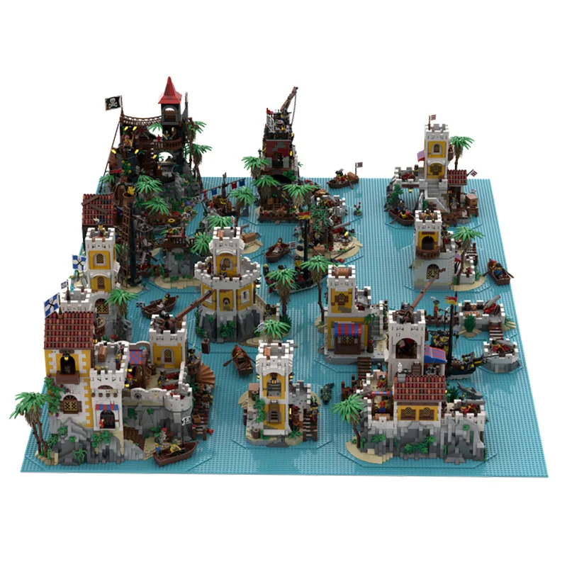 City View Ultimate Pirates Imperial Islands MOC Building Blocks Medieval Pirate World DIY Creative Bricks Collection Toys Gifts