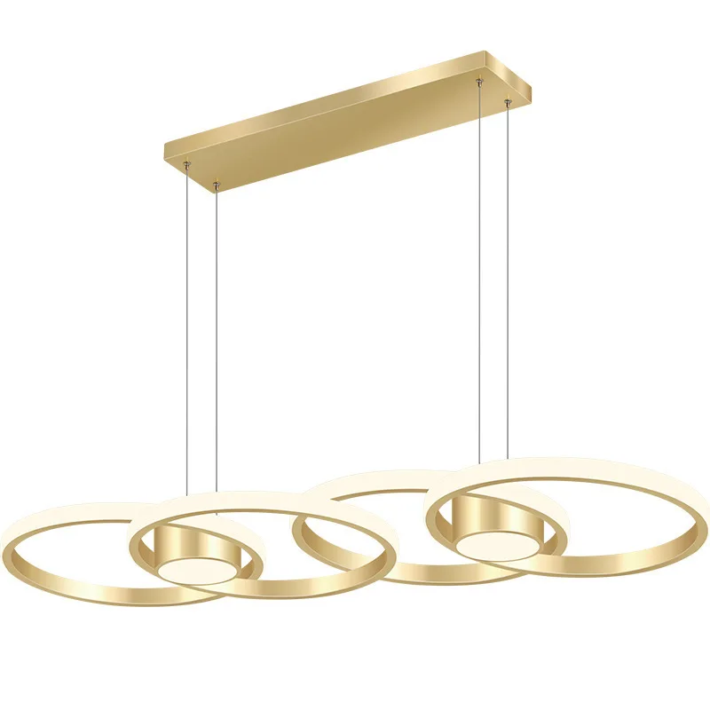 

Restaurant chandelier, modern minimalist Nordic style, gold aluminum, personalized dining table bar lighting