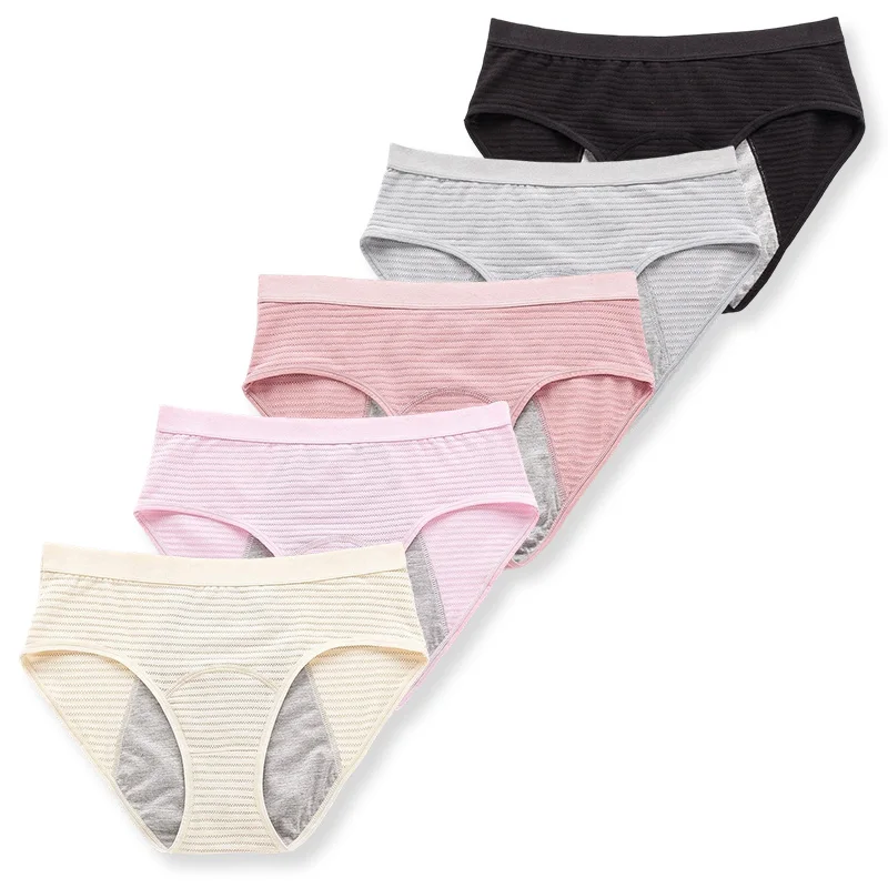 Solid Adolescent Girls Menstrual Panties Leak Proof Young Girl Period Underwear Soft Cotton Girls Physiological Sanitary Briefs