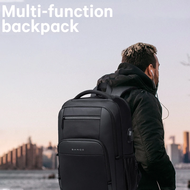 BANGE Quality Fashion Waterproof Resistant Business Backpack Men Travel 15.6 inch Notebook Laptop Backpack Bags Student book bag