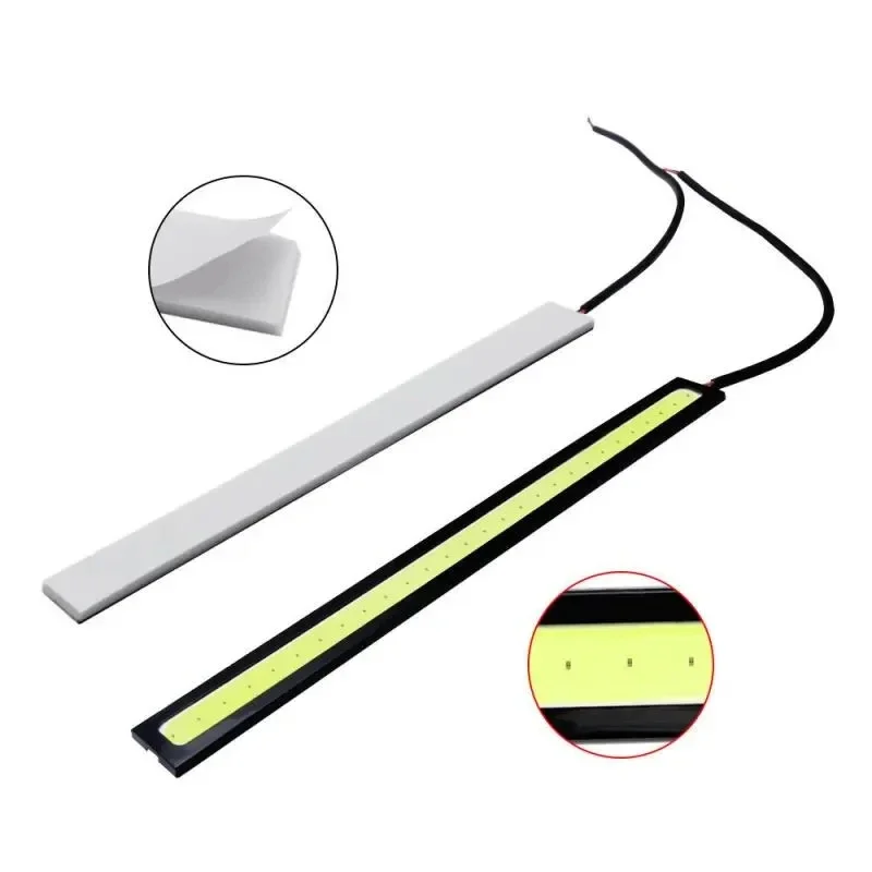 2Pcs COB LED Daytime Running Light 12V Ultra Thin Car DRL Day Light Waterproof Auto Driving Lamp with Adhesive Tape