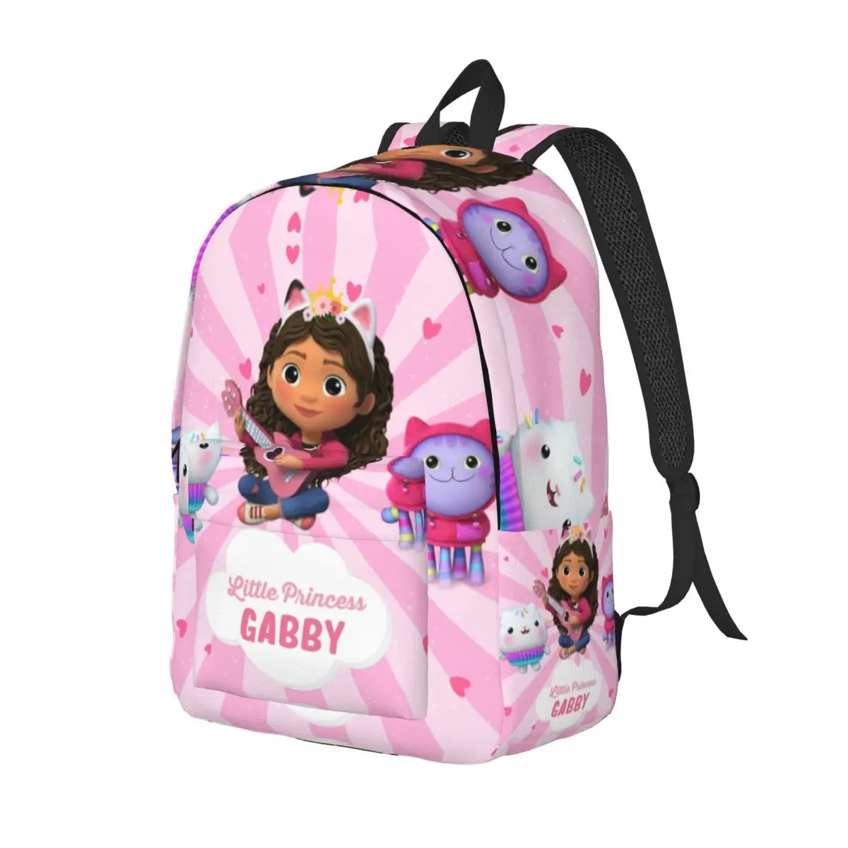 Custom 3D Printing Gabbys Dollhouse Canvas Backpack for Girls Boys Cartoon Cats Animals College School Travel Bags Men Bookbag