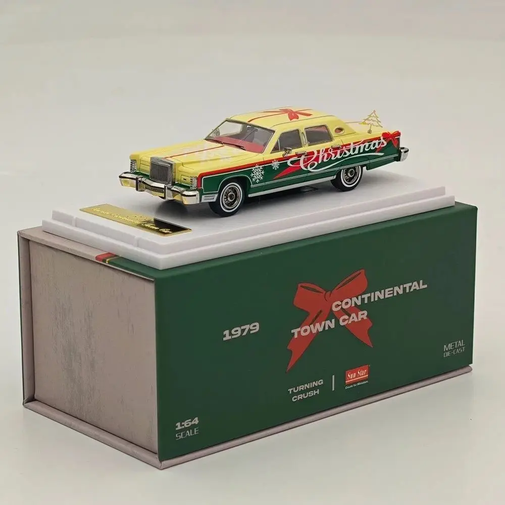 Turning Crush x Sunstar 1/64 Scale for Christmas 1979 Continental Town Car Alloy Car Diecast Model Limited Collection