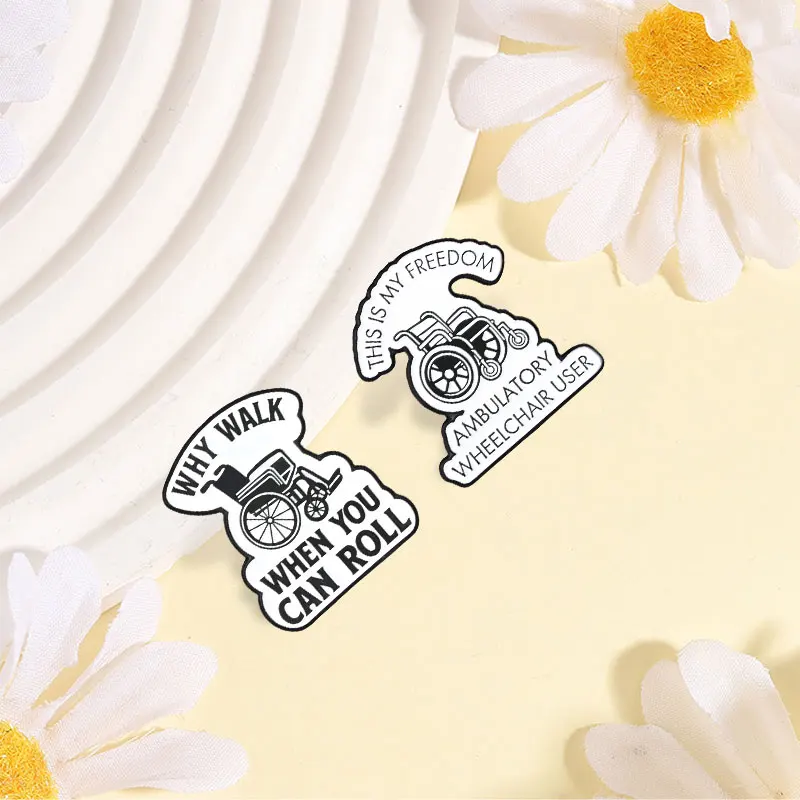 This Is My Freedom Badge Wheelchair Freedom Enamel Pins Fashion Lapel Brooches Metal Backpack Clothes Jewelry Gift for Friends
