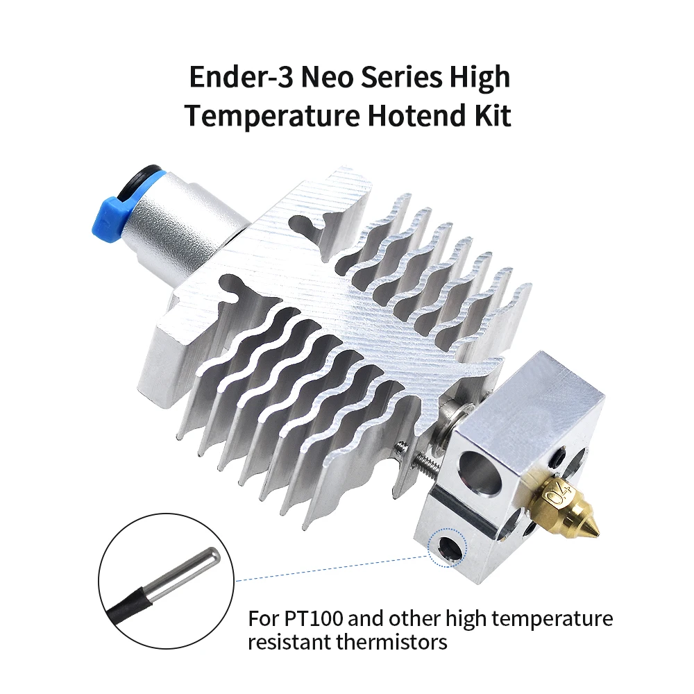 

All Metal Hotend For Ender 3 V2 Neo,Max Neo Upgrade High Temperature Extruder J-Head Fit PT100 thermistor Accessories Hot End