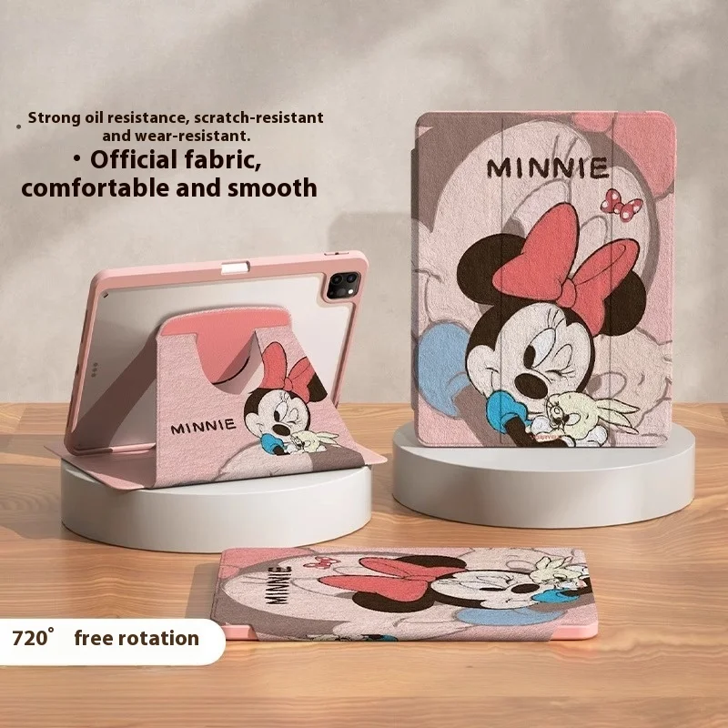 

Чехол Disney с Микки и Минни для iPad Funda iPad A16 Pro4 5 Air 4 5, чехол для планшета ipad 10, 11-го поколения, защитный чехол с держателем для ручки