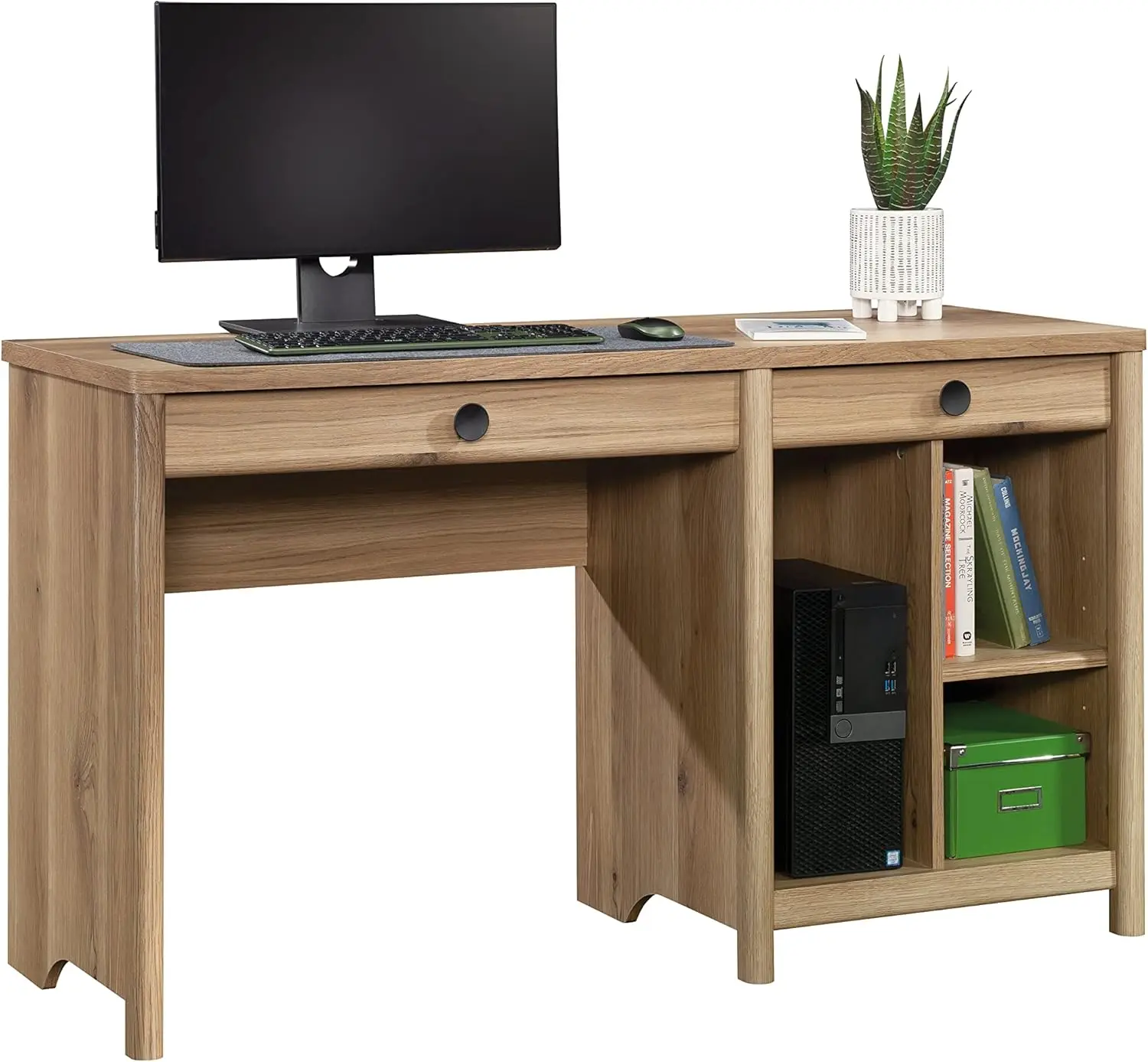 Dover Edge-Bureau d'ordinateur en bois de chêne, bureau à domicile