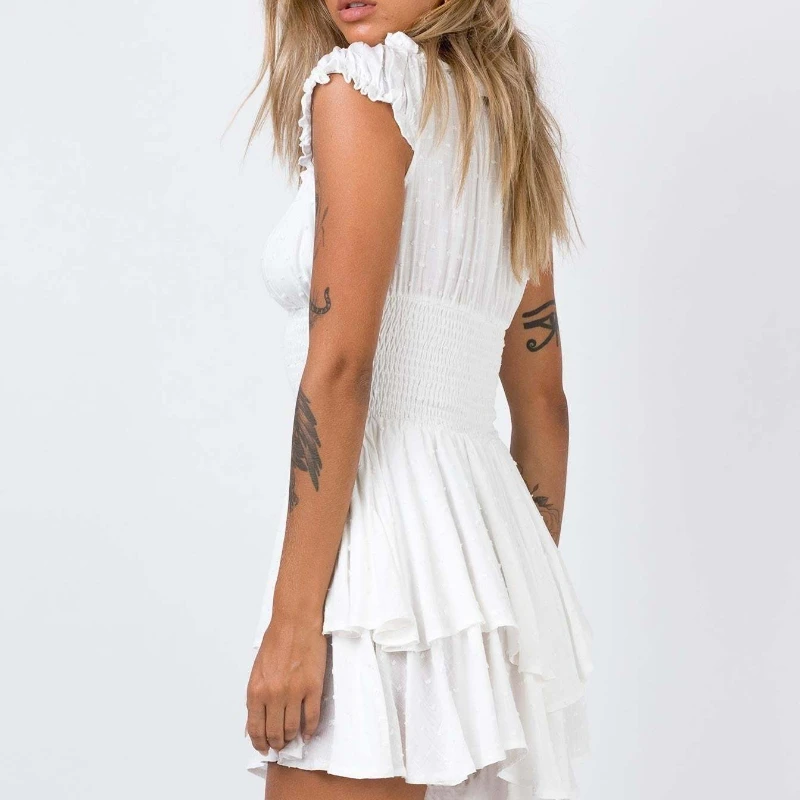 2025 verão macacão cor sólida moda sexy um colarinho lanterna folha de lótus mangas casuais roupas femininas