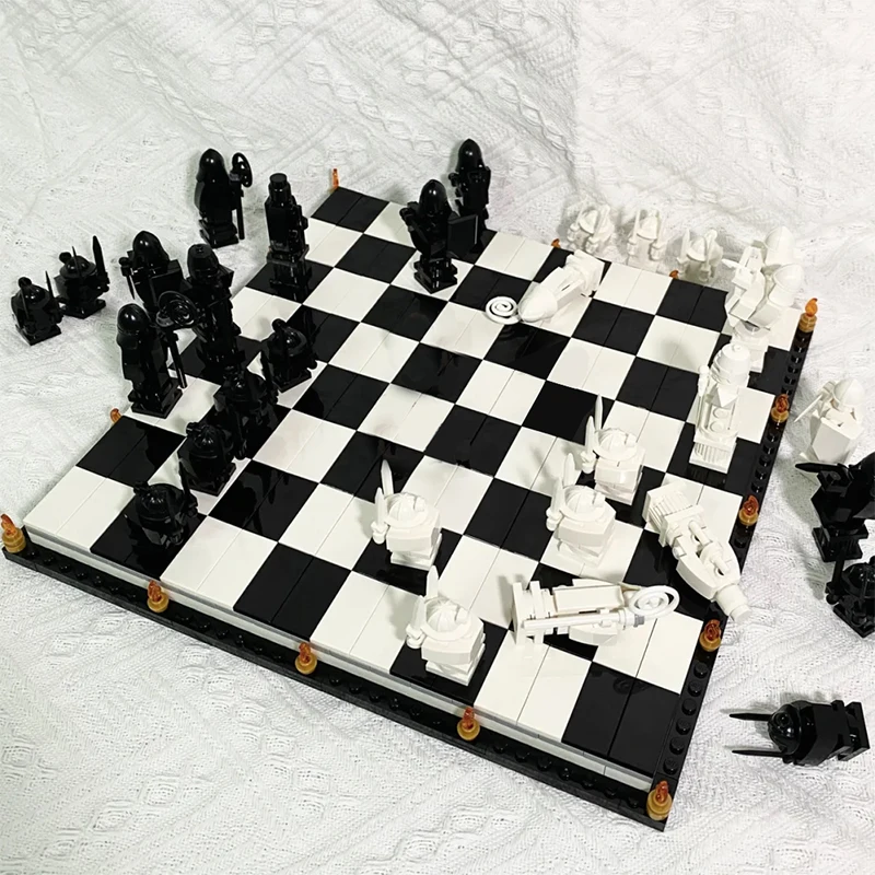 

New Film Wizard Chess Magic Final Challenge Interactive Game Building Blocks Knight Role Play Assemble Bricks Toys Gift For Kids