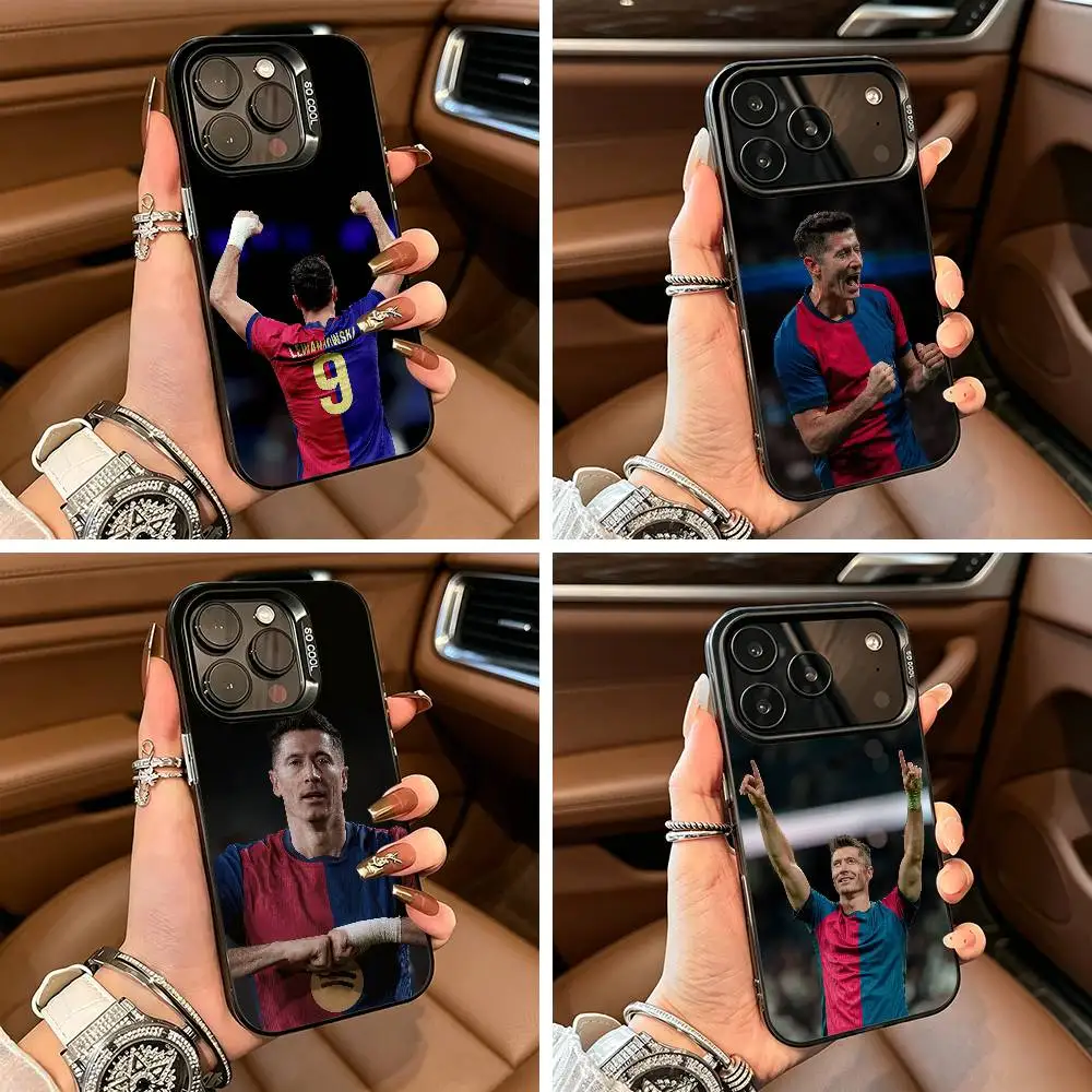 

R-Robert Lewandowski 9 For iPhone 17 16 15 14 13 12 11 Pro Max XS 17 Air Silicone Colored Silver Bumper Cover