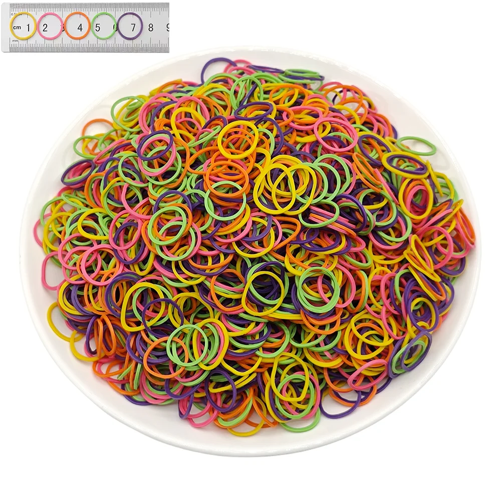 1000 pieces/lot Elastic Rubber Band For Small Dog High Elasticity Dog Hair Accessories Colorful Pet Hair Band Diameter 0.59 inch