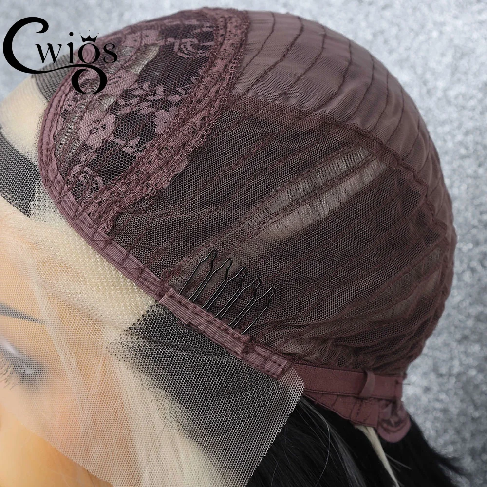 Perruque Lace Front Synthétique à Reflets Ultraviolets, Noir Blond Coloré, Transparent Suisse HD, 13x4, Partie Libre, Haute Qualité, 03/Cosplay