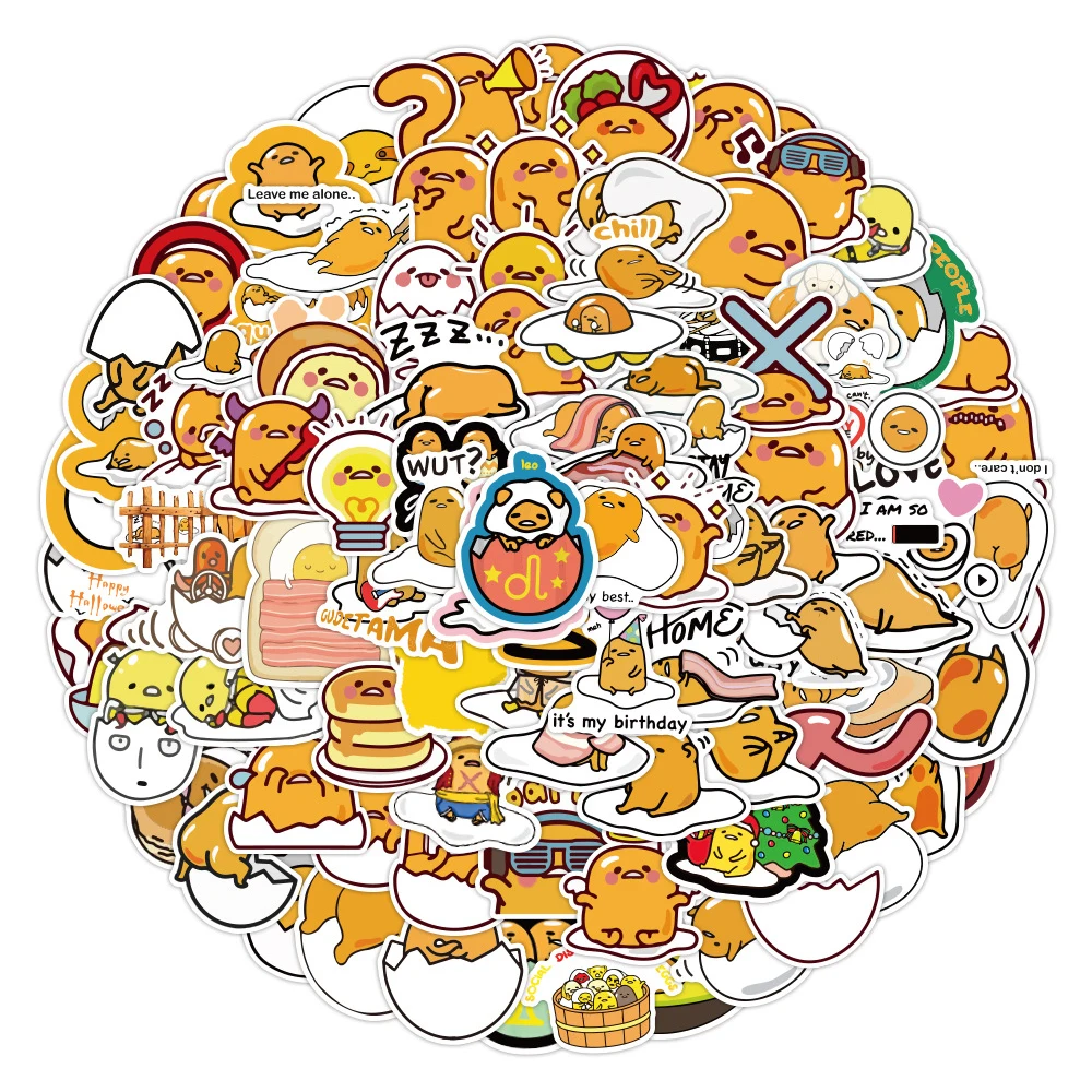 10/30/50/120pcs Sanrio Kawaii Gudetama Decoration Stickers DIY Laptop Phone Scrapbook Water Bottle Decoration Sticker Kids Toys