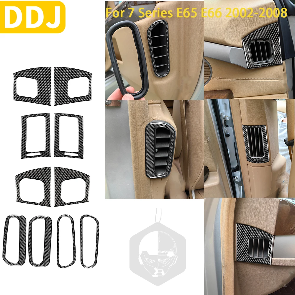 

For BMW 7 Series E65 E66 2002 2003 2004 2005 2006 2007 2008 Accessorie Carbon Car Interior Door air Outlet Trim Sticker Set