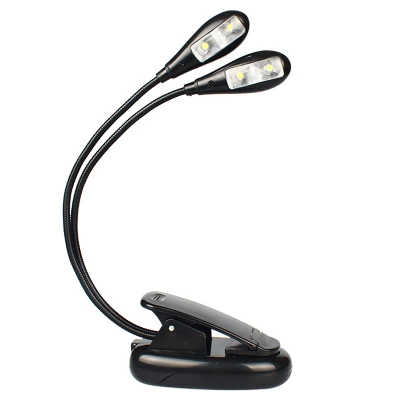 

Litwod Creative Models Double LED Clip Lamp Student Dormitory Eye Reading Book Lamp Clip lighting light Built in Baattery