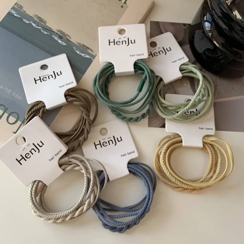 

Базовая высокоэластичная веревка для волос с одной картой, простое цветное кольцо для волос, практичная резинка, универсальные аксессуары для волос, веревка для головы