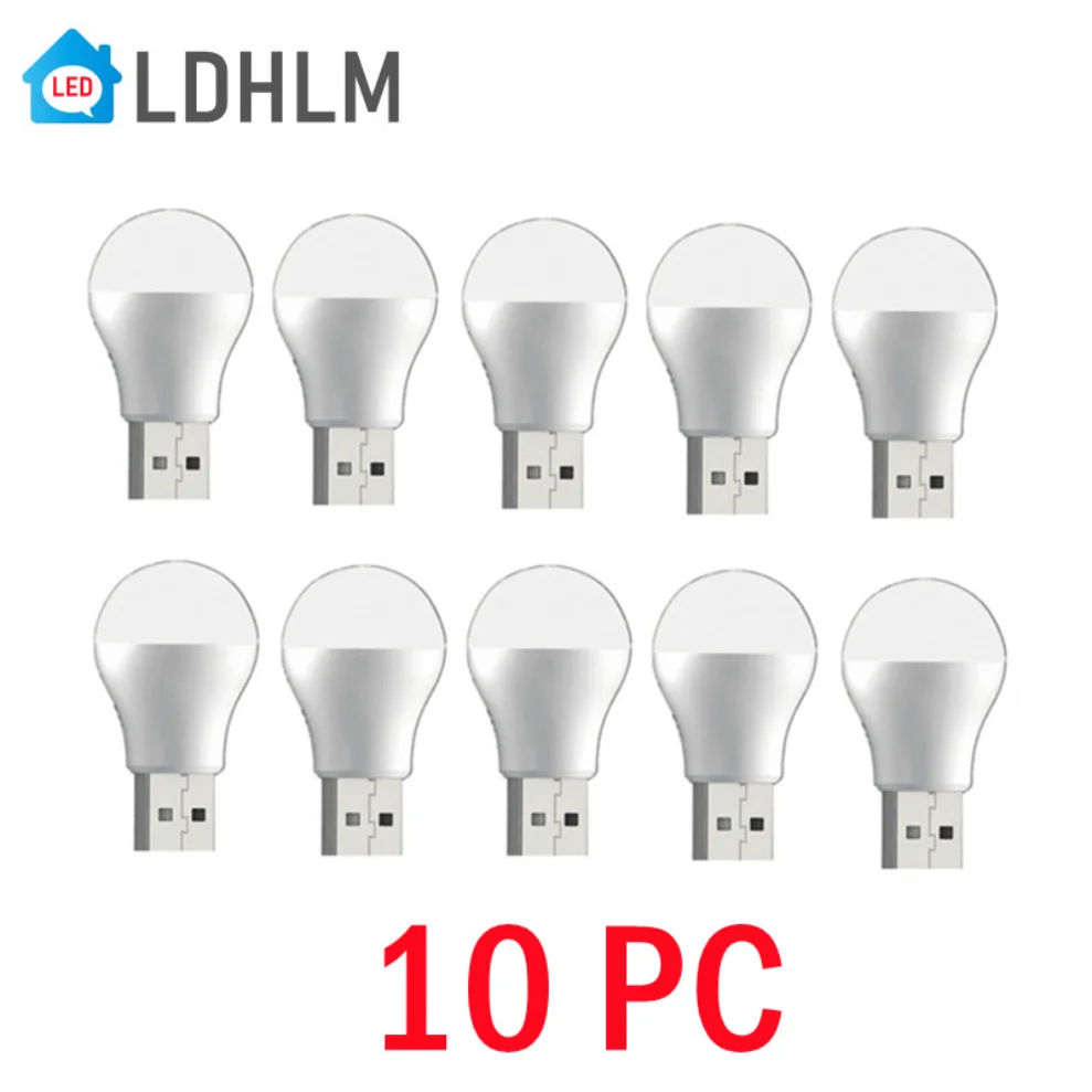 10pc Mini USB Plug Lamp 5V Super Bright Eye Protection Book Light Computer Mobile Power Charging USB Small LED Night Light