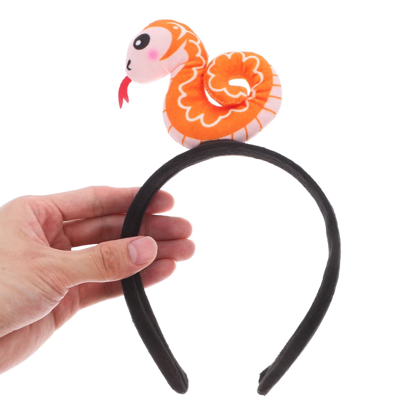 Plush Snake Headband 2025 Chinese Snake Zodiac Plush Toy Snake Costume Headwear Fun Dress Up Animal Ear Headwear For Halloween C