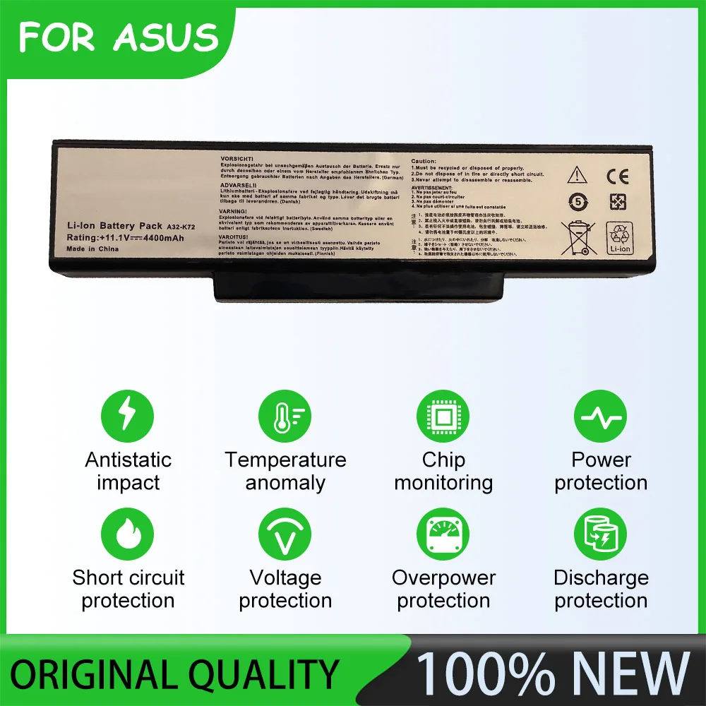 Brand New 11.1V  5200mAh K72 Notebook Laptop Battery for ASUS K72 Series ASUS K72JR  ASUS K72F-1YR Series ASUS K72JK Series