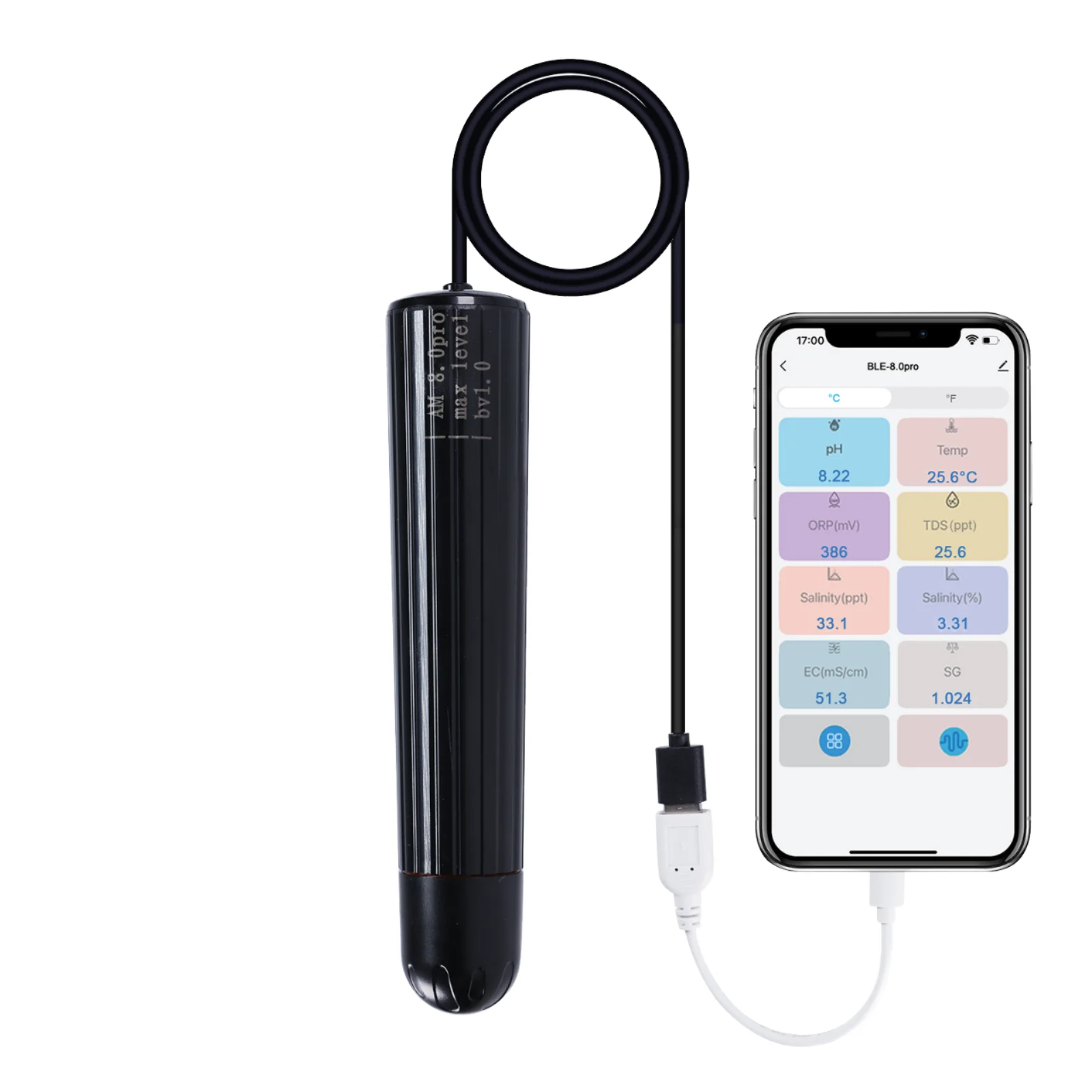 Ph Meter - 8 in 1 스마트 수질 측정기,