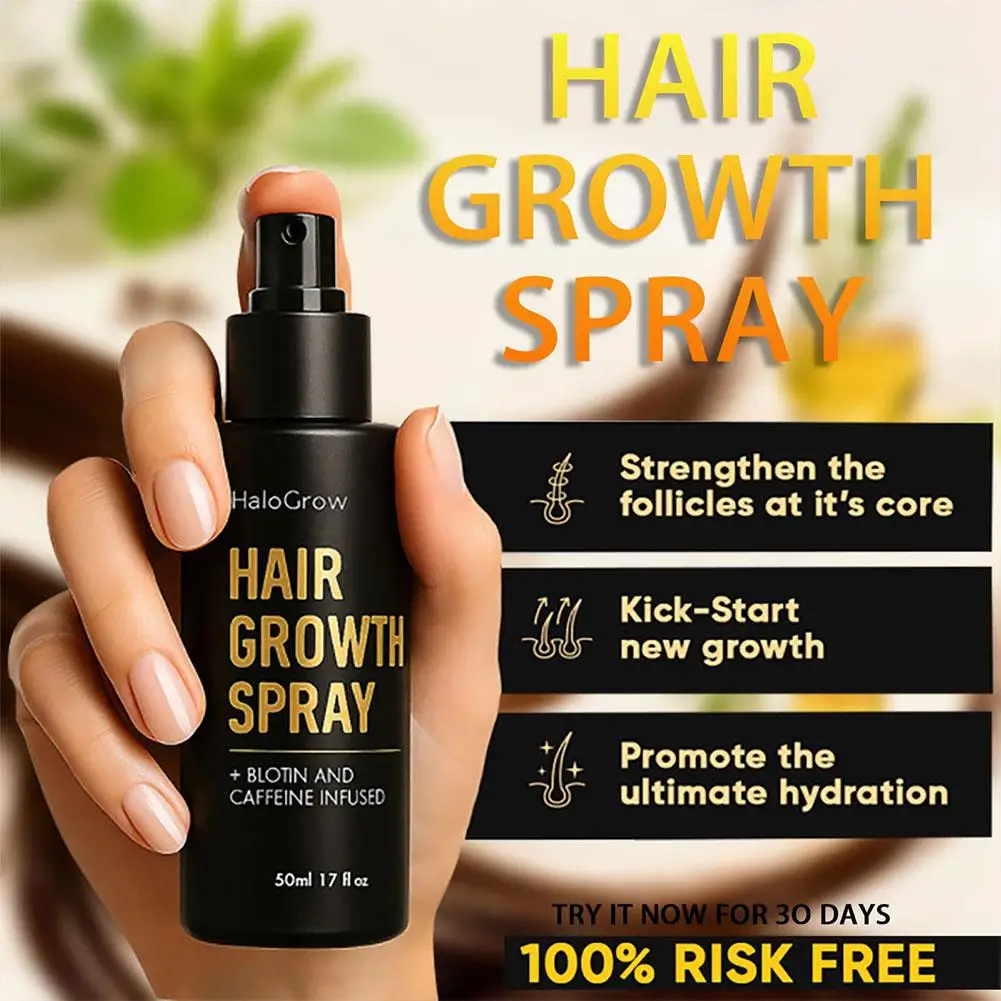 

Hair Growth Spray Biotin And Caffeeine Infused Thicken Hair Care Spray Restore Damage Thicken Hair Gentle Non-Irritating 50ml