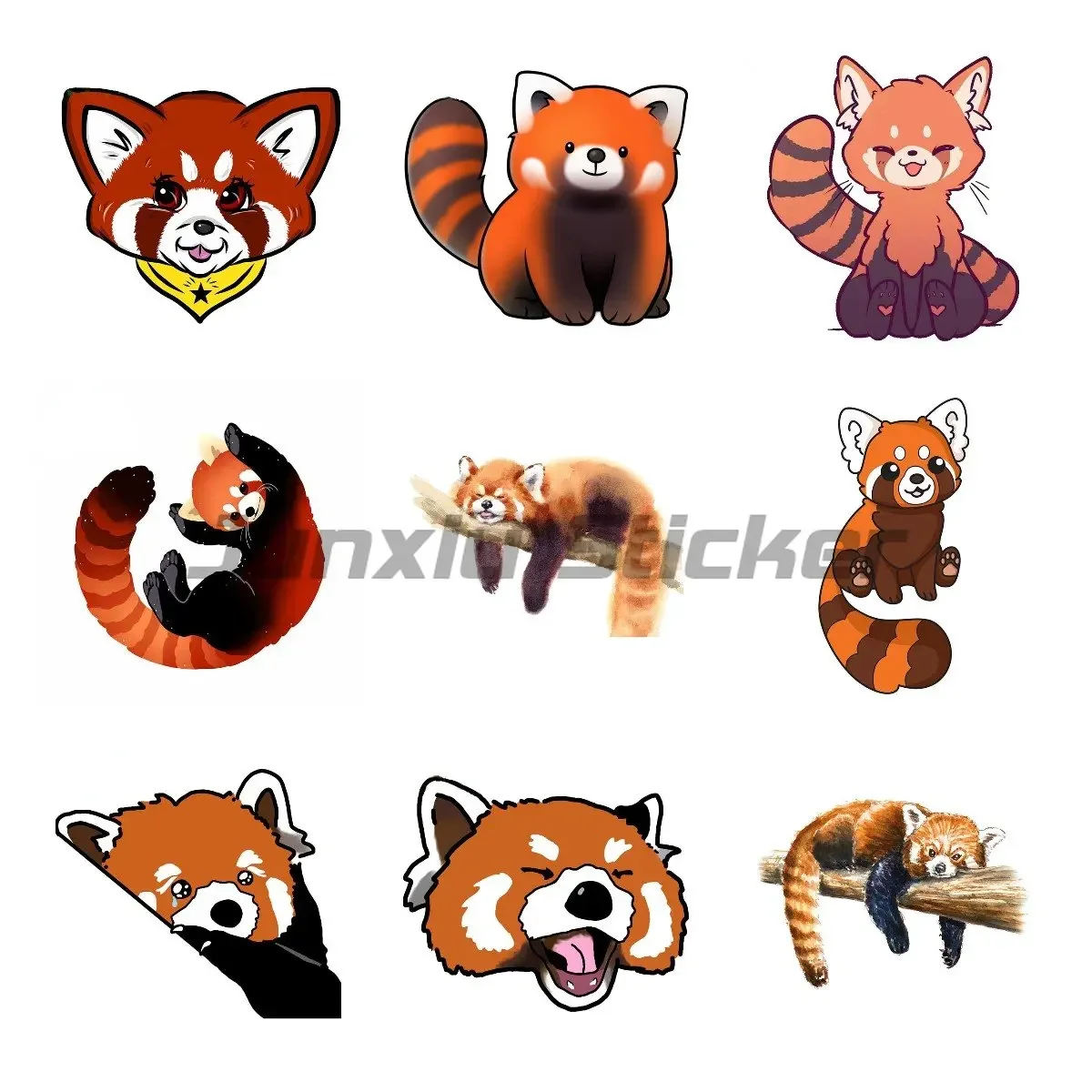 

Red Panda Vinyl Car Stickers Anime DIY Laptop Decoration Snowboard Waterproof Vehicle Window Decal