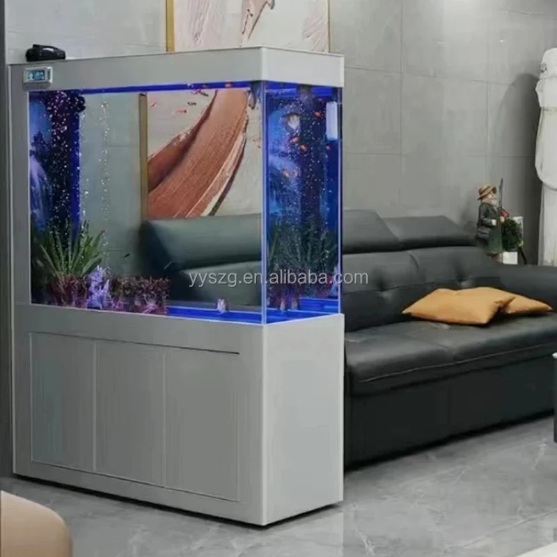 custom.200 Gallon Tall Aquaculture Fish with Indoor Aquaponics System Ultra Glass Aquarium Decorations Living