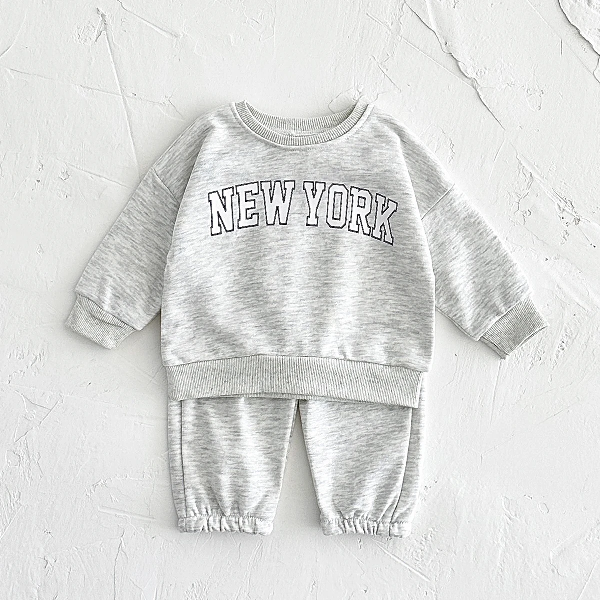 2024 Baby Sets 0-3Y Newborn Infant Baby Boy Clothes New York Letter Long Sleeve Pullover Top+Pants Autumn Baby Girl Clothing