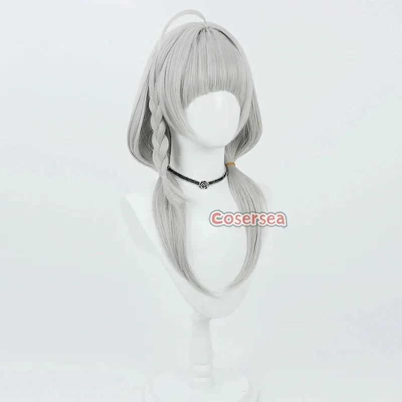 Cosersea Murasaki Shion Парики для косплея Виртуальный YouTuber Murasaki Shion 52 см Длинный серебристо-серый парик Cos Синтетические волосы термостойкие
