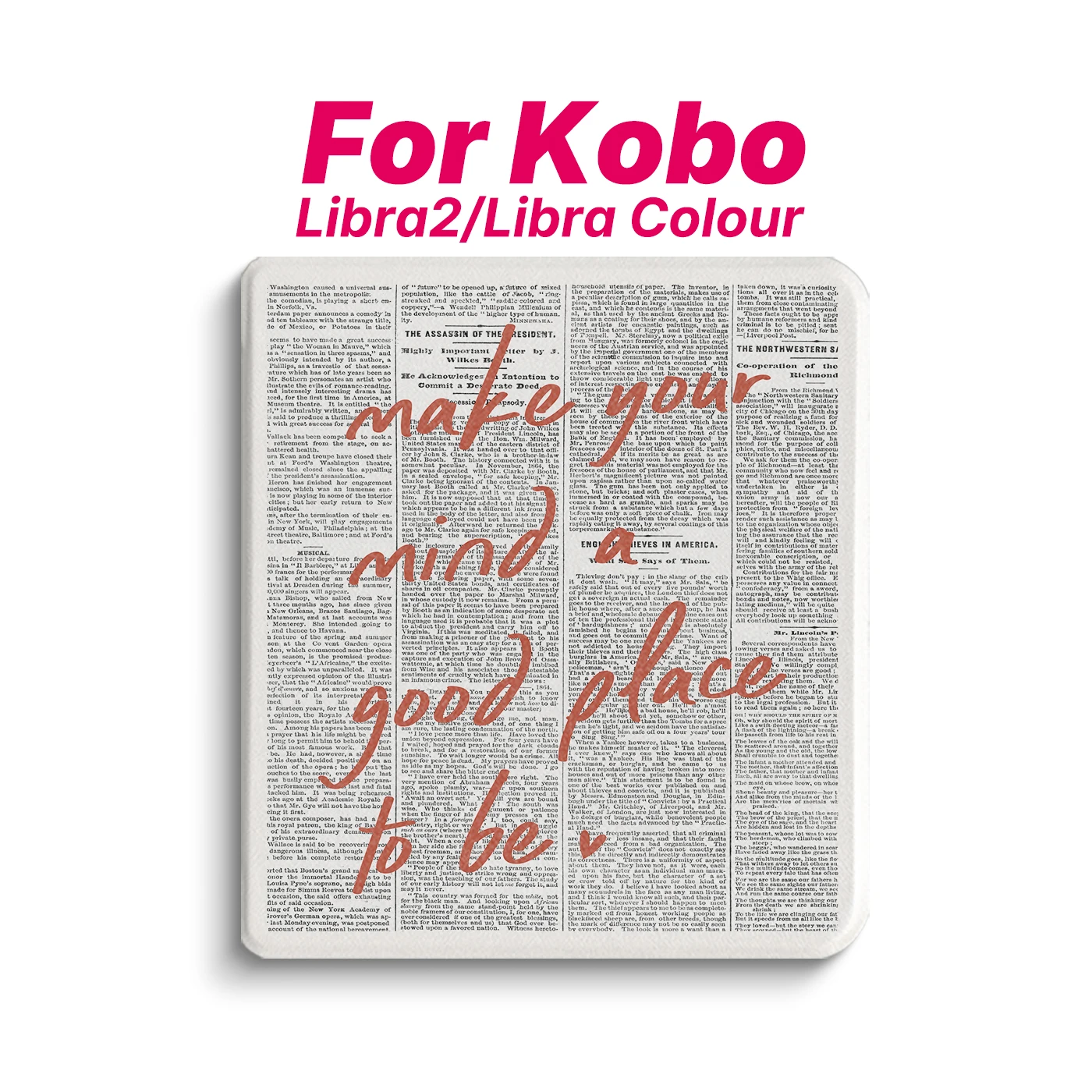 Murmole Retro Newspaper Magnetic Case suit for Kobo Libra Colour Libra2 7 Inch Smart Sleep Stand Shell Slim Folio Cover Skin