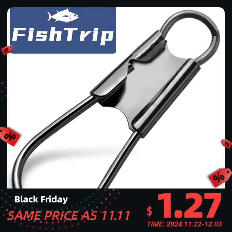 FishTrip 인터록 낚시 스냅 클립, 스테인레스 스틸 소재, 빠른 연결이 가능한 낚시 커넥터 – 터미널 태클 100개 세트 FishTrip 인터록 낚시 스냅 클립, 스테인레스 스틸 소재, 빠른 연결이 가능한 낚시 커넥터 – 터미널 태클 100개 세트