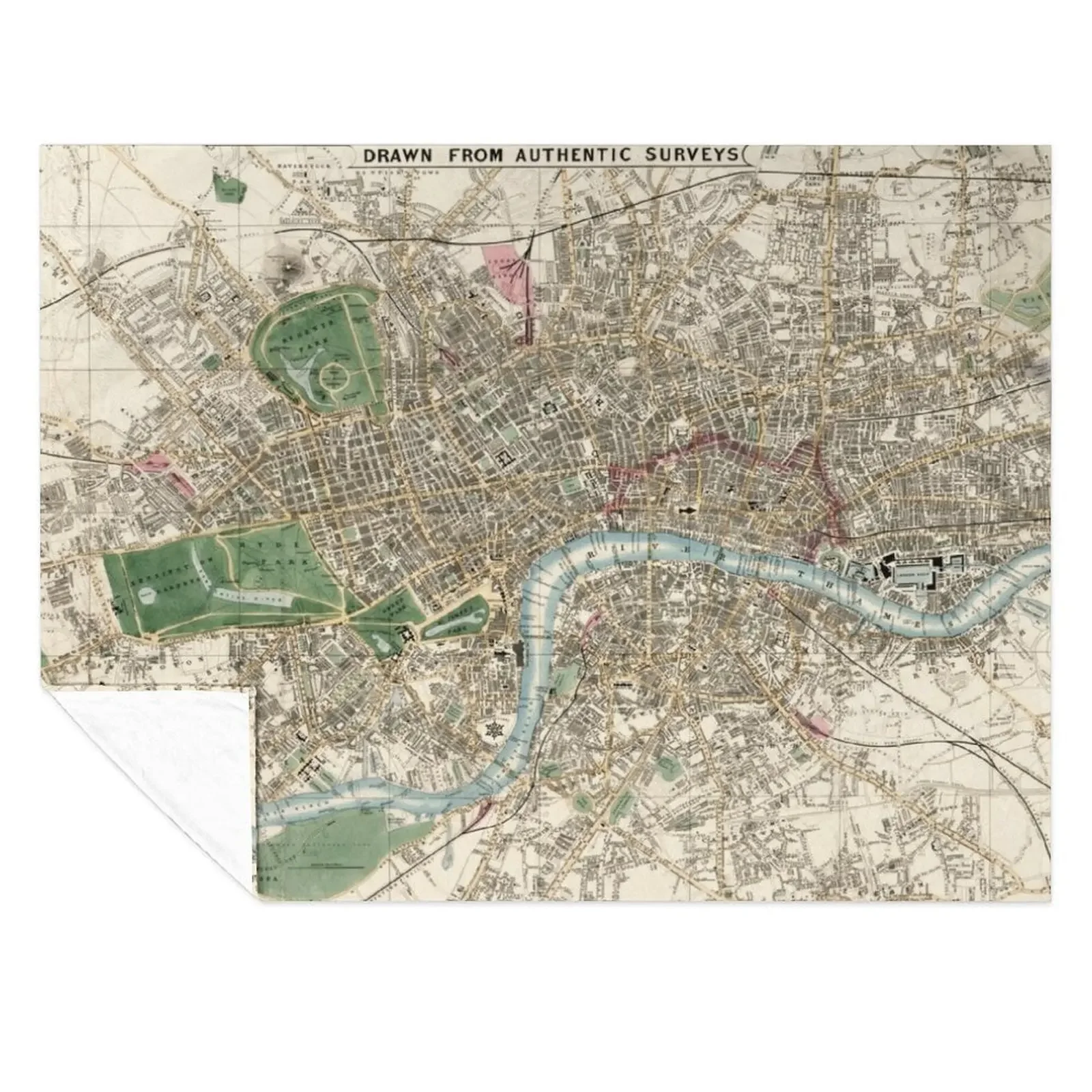 

Whitbread's new plan of London, by J. Whitbread, 1853 Throw Blanket Thermal Sofas manga Retros Blankets