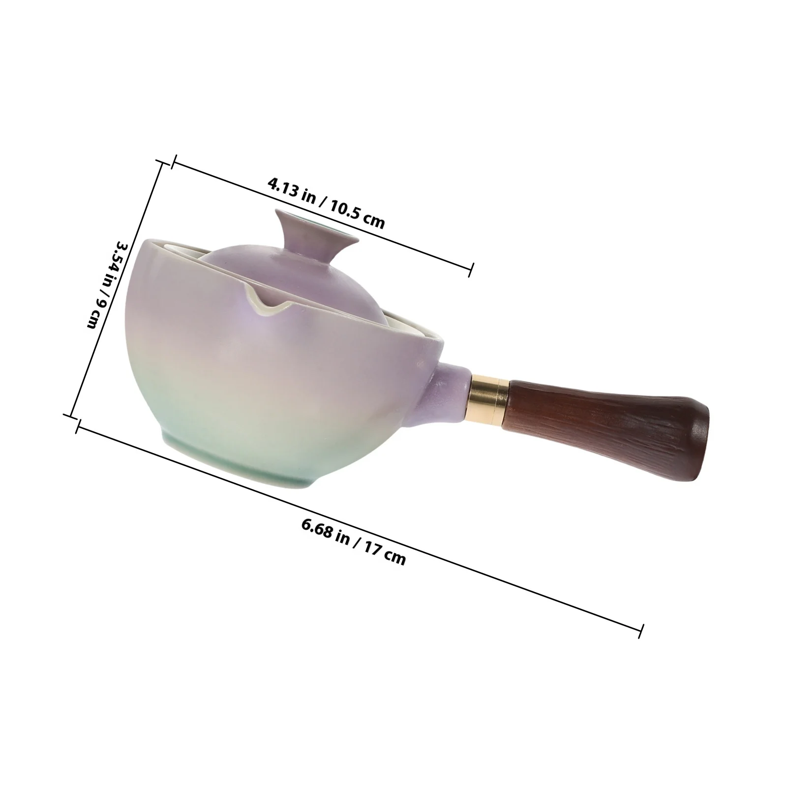 إبريق شاي سيراميك دوار 360 درجة مقبض جانبي دوار براد شاي للمنزل والمكتب والمطبخ بار استخدام شاي عملي محمول