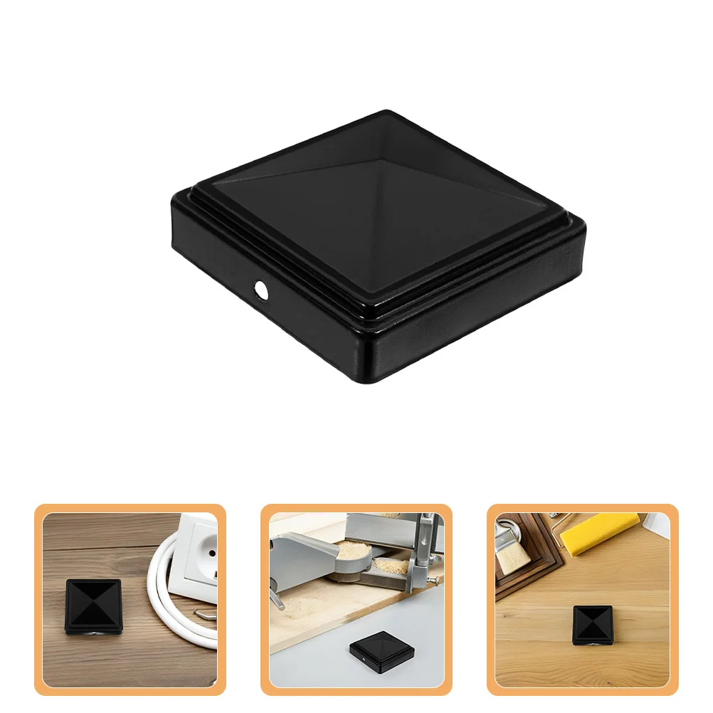 

6pcs Aluminum Fence Post Caps Square Shaped Durable Metal Post Covers Waterproof Outdoor Protection Decorative End Topper For